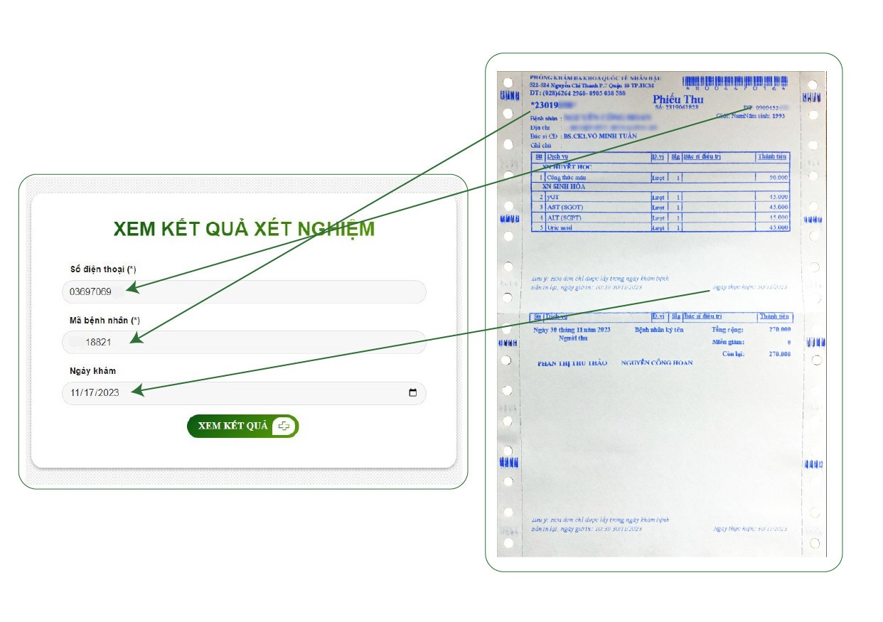Hướng dẫn chi tiết cách xem kết quả xét nghiệm online 4 xem kết quả xét nghiệm online