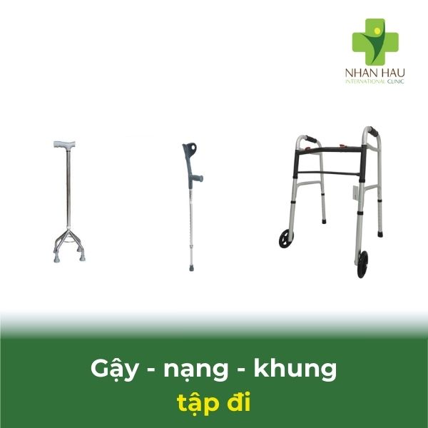 Những dụng cụ tập luyện không thể thiếu cho người sau tai biến 1 gậy nạng khung tập đi - dụng cụ tập luyện cho người sau tai biến