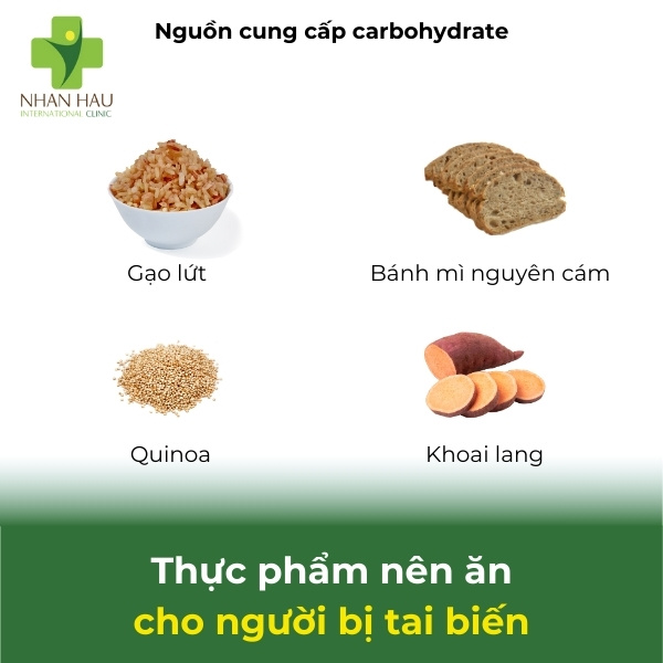 Thực đơn 7 ngày cho người bị tai biến mạch máu não 4 Thực phẩm nên ăn cho người bị tai biến - Nguồn cung cấp carbohydrate