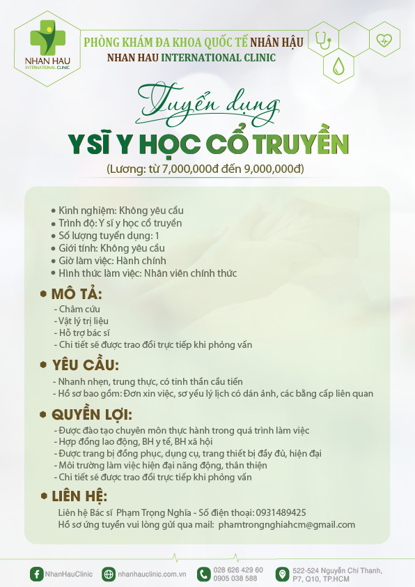 Tuyển dụng y sĩ y học cổ truyền