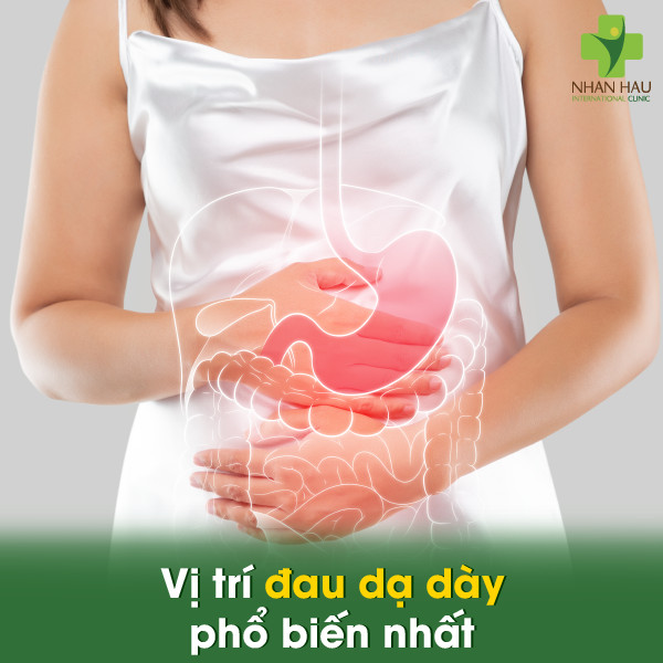 Vị trí đau dạ dày phổ biến nhất